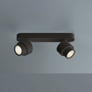 Escale LED-spot BRUSH, zwart, 30 cm, 2-lamps, metaal, dimbaar, 2.700 K