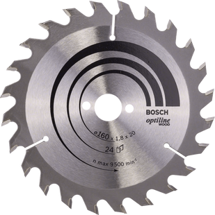 Bosch Cirkelzaagblad Optiline Wood, 160 x 20/16 x 1,8 mm, 24T