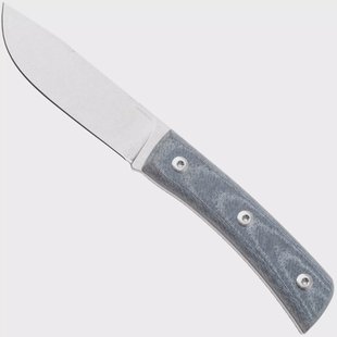 Straightline Buster BS-DC Stonewashed M390, Denim Canvas Micarta, vaststaand mes