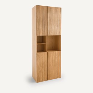 Boekenkast met 4 deuren in eiken en fineer, Mikube