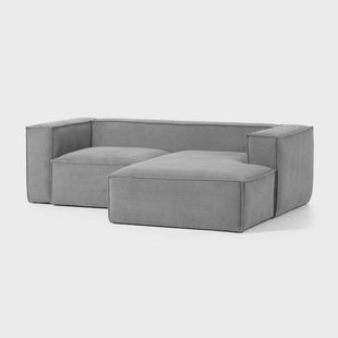 Kave Home Loungebank 'Blok' Rib, Rechts 240cm, kleur Donkergrijs
