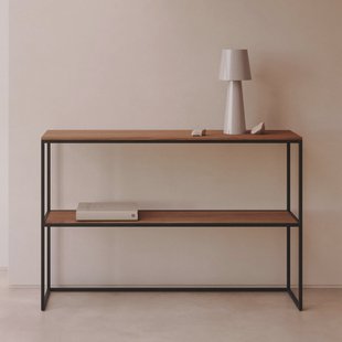 Kave Home Sidetable 'Yoana' Walnoot en metaal, 120cm, kleur