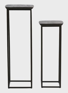 Light & Living Zuil 'Quenza' Acaciahout, Set van 2 stuks, kleur Zwart