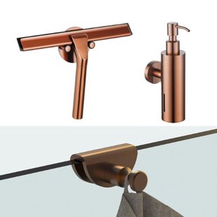 Fortifura accessoireset - glaswisser - zeepdispenser - handdoekhaak - geborsteld koper SW1211580/SW1111572/SW1152339