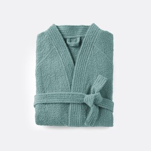 Badjas in badstof, kimono kraag, 450g/m², Haxel