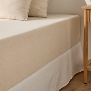 Hoeslaken in katoen/gewassen linnen, omslag 30 cm, Marnie