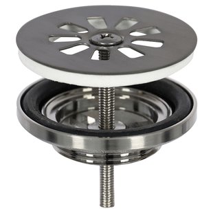 Differnz Afvoerplug - Free-flow - Messing - Zonder Overloop - Gun Metal - 64mm