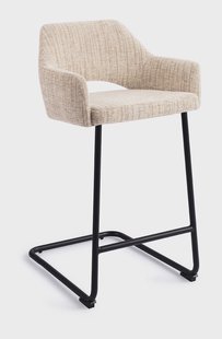 Jesper Home Barstoel 'Yanai' Arch Black, kleur Caramel Grid (zithoogte 66cm)
