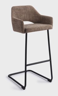 Jesper Home Barkruk 'Yanai' Arch Black, kleur Checked Chestnut (zithoogte 75cm)