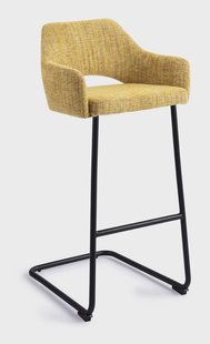 Jesper Home Barkruk 'Yanai' Arch Black, kleur Lemon Lines (zithoogte 75cm)