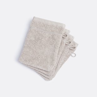 Set van 4 washandjes in bouclette badstof, Zavara