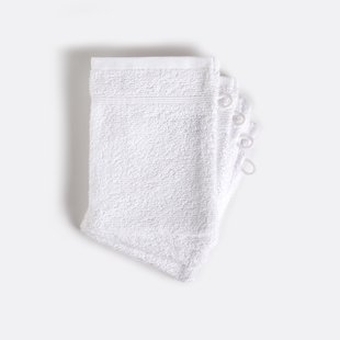 Set van 4 washandjes in bouclette badstof, Zavara