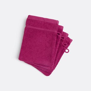 Set van 4 washandjes in bouclette badstof, Zavara