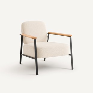 Fauteuil in badstof en metaal, ABRAXAS