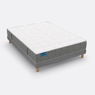 Set van matras met 640 veren, 3 zones en gestoffeerde lattenbodem