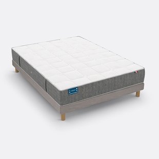 Set van matras met 640 veren, 3 zones en gestoffeerde lattenbodem