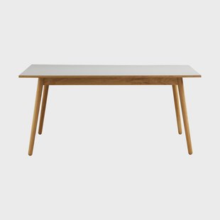 FDB Møbler C35B eettafel 82x160 cm Light grey linoleum-oak nature waterbased laquer