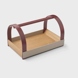 Gejst Kydo dienblad met handgrepen 40,5x27x23,5 cm Eik-grey burgundy