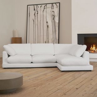 Kave Home 4-zits Loungebank 'Gala' Rechts, Chenille, kleur Wit