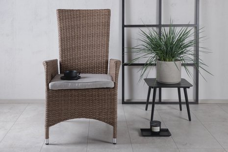 Nohr Verstelbare Tuinstoel 'Davinia' Wicker, kleur Naturel