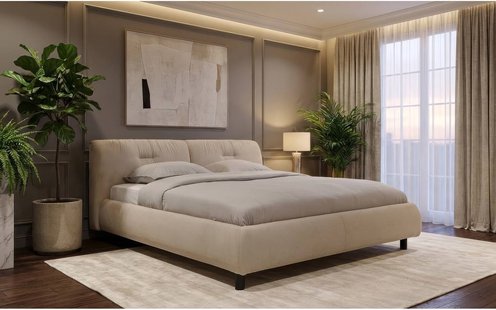 Goossens Gestoffeerd Bedframe Taranto, 180 x 210 cm