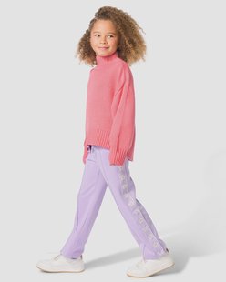 HEMA Kinderbroek straight fit bloemen lila (lila)