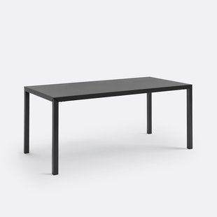 Eettafel, zwart gelakt staal, 6 personen, HIBA