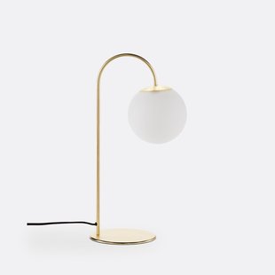 Tafellamp in messing en opaline glas, Moricio