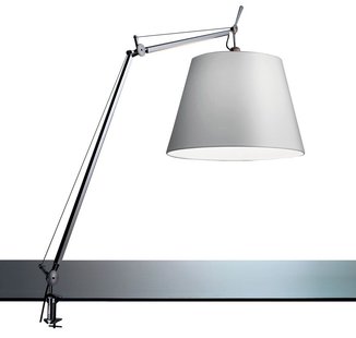 Artemide Tolomeo Mega Klemlamp Retrofit Met Dimmer 42cm Grijs Satijn