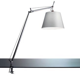 Artemide Tolomeo Mega Klemlamp Retrofit Met Dimmer 32cm Grijs Satijn