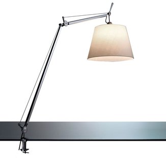 Artemide Tolomeo Mega Klemlamp LED Met Toetsdimmer Grijs Satijn 32 Cm