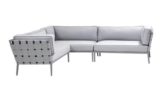Cane-Line Conic 5-zits Loungebank Hoek Light Grey