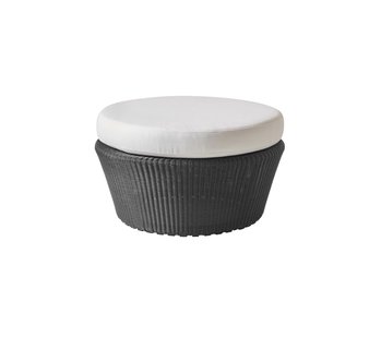 Cane-Line Kingston Voetenbank 75 Rond Grafiet