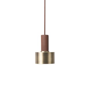 Ferm Living Disc Brass Hanglamp Klein Rood/bruin