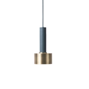 Ferm Living Disc Brass Hanglamp Groot Donkerblauw