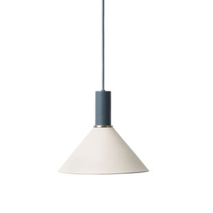 Ferm Living Cone Light Grey Hanglamp Klein Donkerblauw