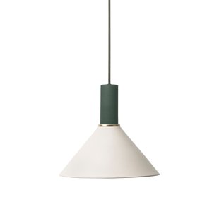 Ferm Living Cone Light Grey Hanglamp Klein Donkergroen