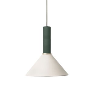 Ferm Living Cone Light Grey Hanglamp Groot Donkergroen