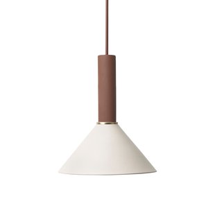 Ferm Living Cone Light Grey Hanglamp Groot Rood/bruin