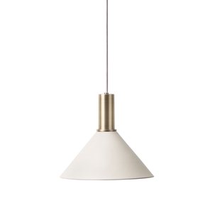 Ferm Living Cone Light Grey Hanglamp Klein Messing