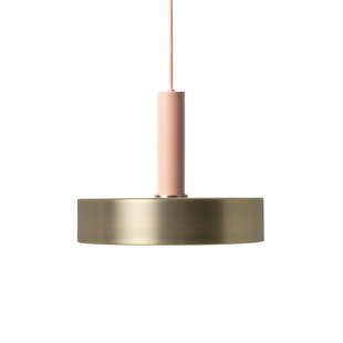 Ferm Living Record Brass Hanglamp Groot Roze