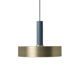 Ferm Living Record Brass Hanglamp Groot Donkerblauw