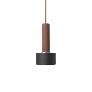 Ferm Living Disc Black Hanglamp Groot Rood/bruin