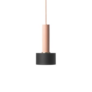 Ferm Living Disc Black Hanglamp Groot Roze