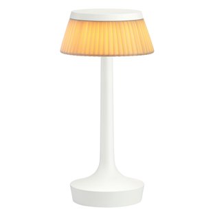 Flos Bon Jour Unplugged Tafellamp LED Oplaadbaar Wit Kap Stof