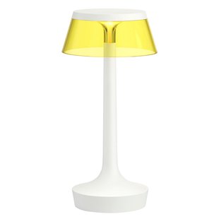 Flos Bon Jour Unplugged Tafellamp LED Oplaadbaar Wit Kap Geel