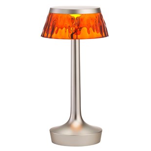 Flos Bon Jour Unplugged Tafellamp LED Oplaadbaar Satijn Kap Amber