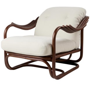 Gubi Poltrona Tria Lounge Fauteuil Dark Rattan/Boucl&eacute; 001