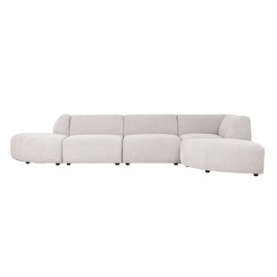 HKliving Jax 4-zits Bank Met Chaise Longue Rechts Light Grey