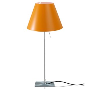 Luceplan Costanza Tafellamp Telescopisch Met Dimmer Aluminium/oranje